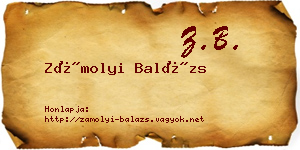 Zámolyi Balázs névjegykártya