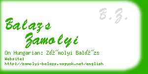 balazs zamolyi business card